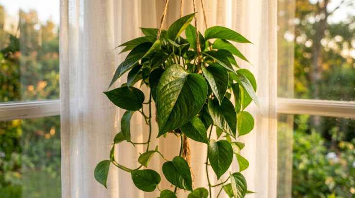 Planta del dinero sana y frondosa tras recuperar su color verde intenso