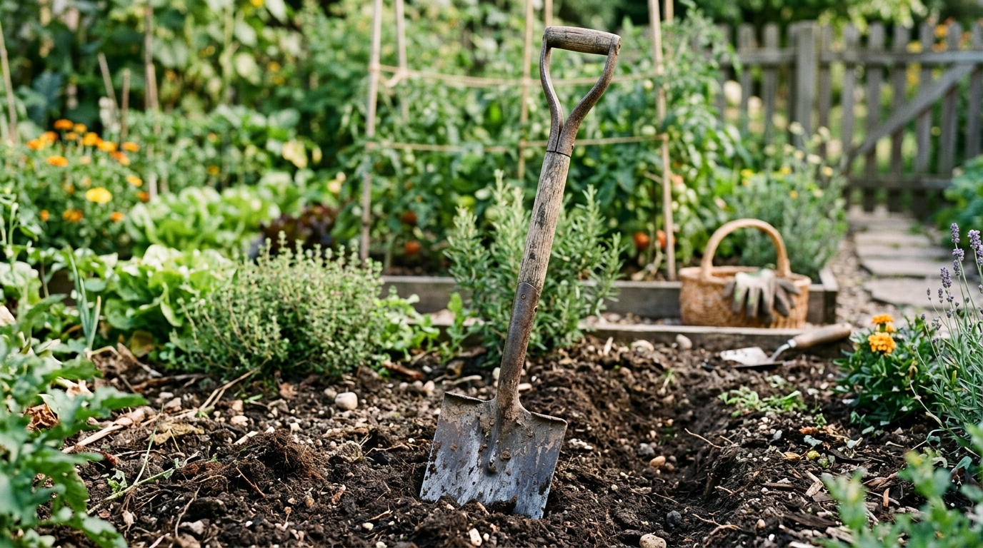 pala de punta clásica de jardinería