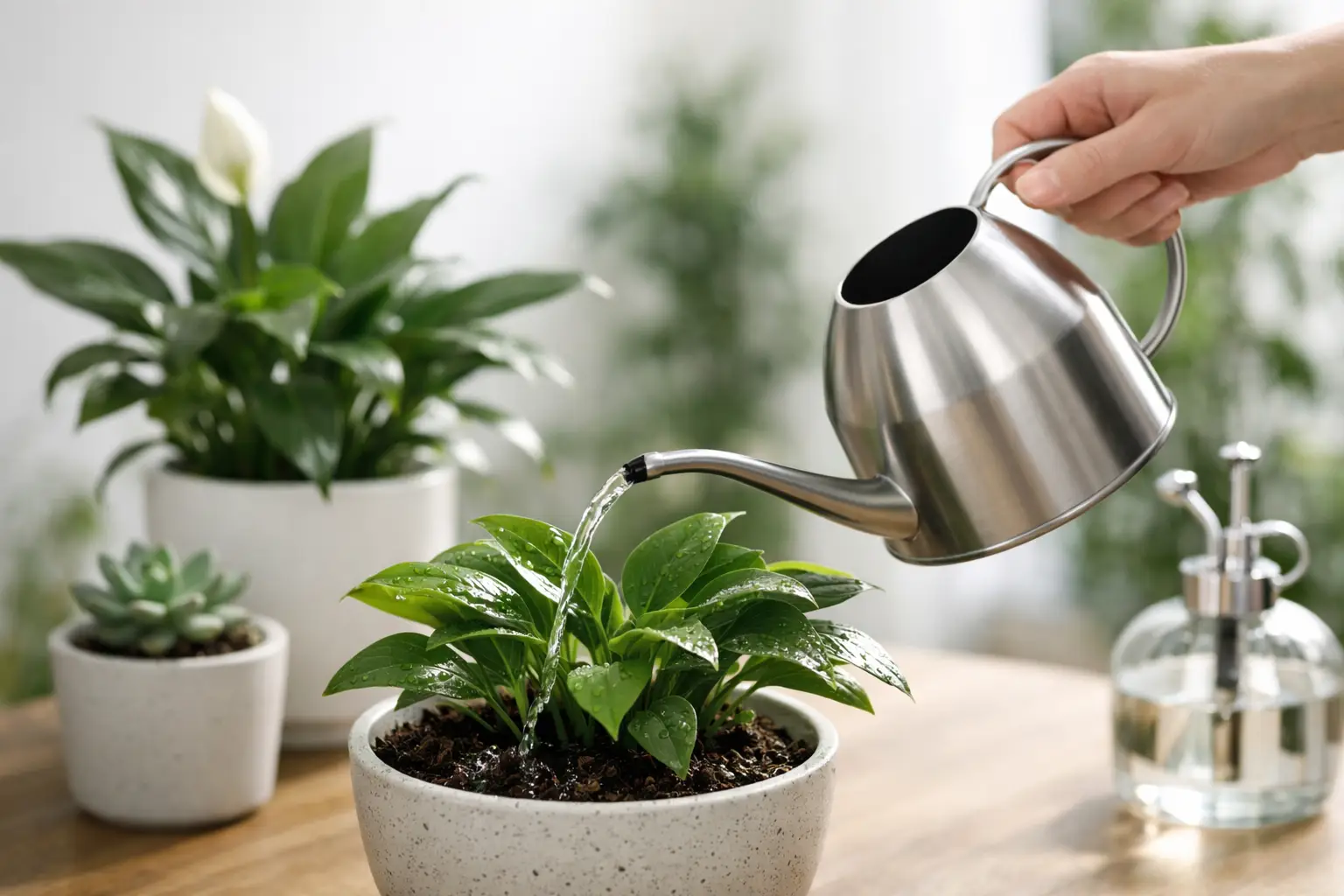 Cómo regar plantas de interior sin errores
