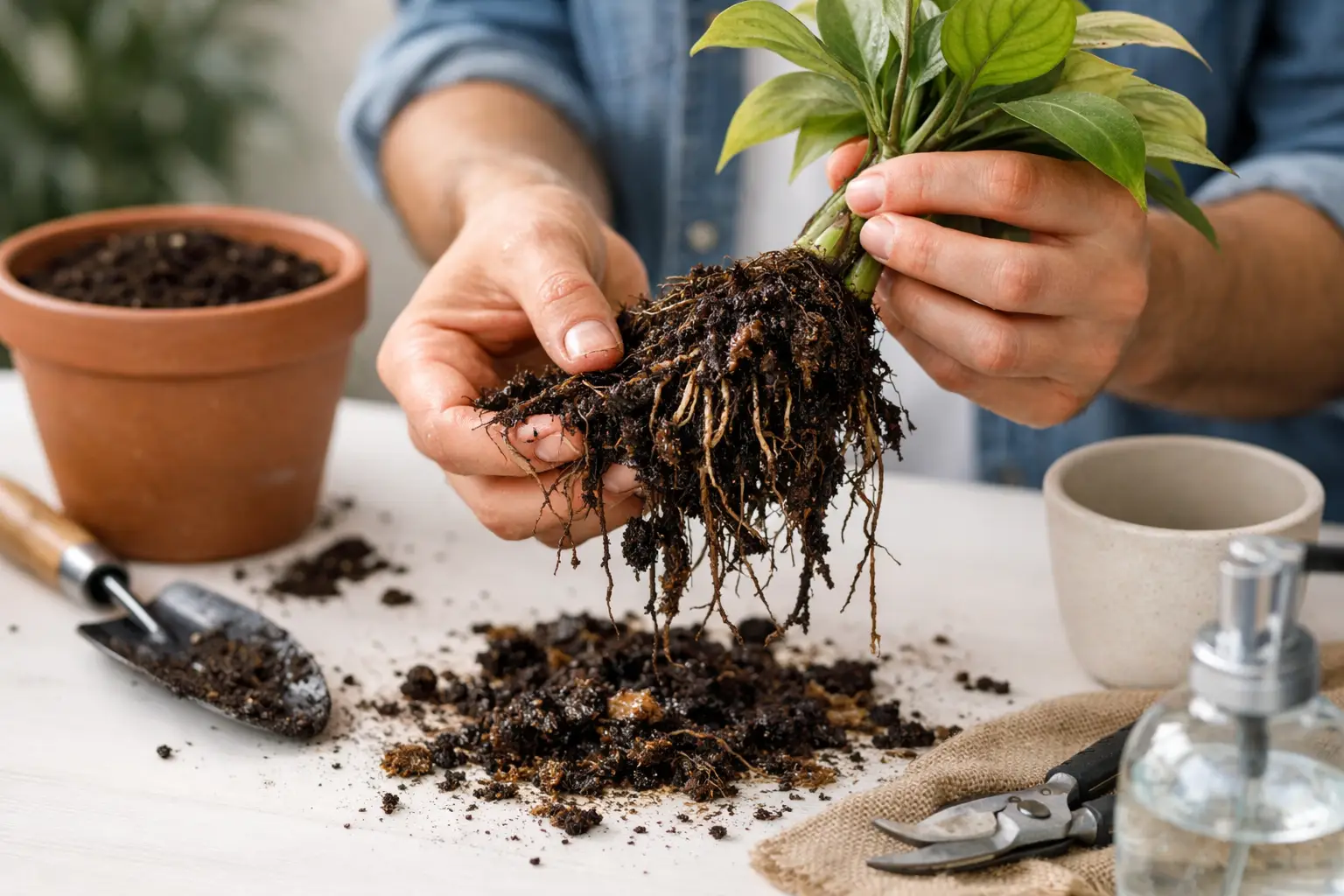 Cómo salvar una planta con raíces podridas