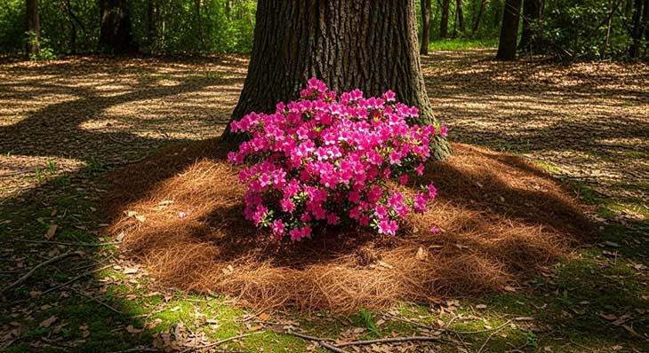 azalea de tamaño medio plantada