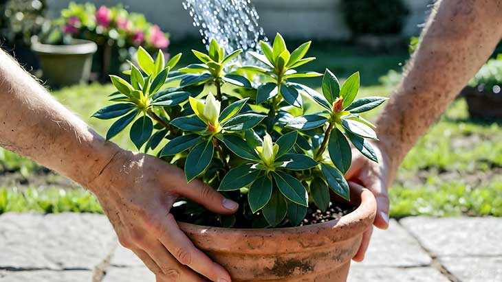 azaleas sin florecer en maceta