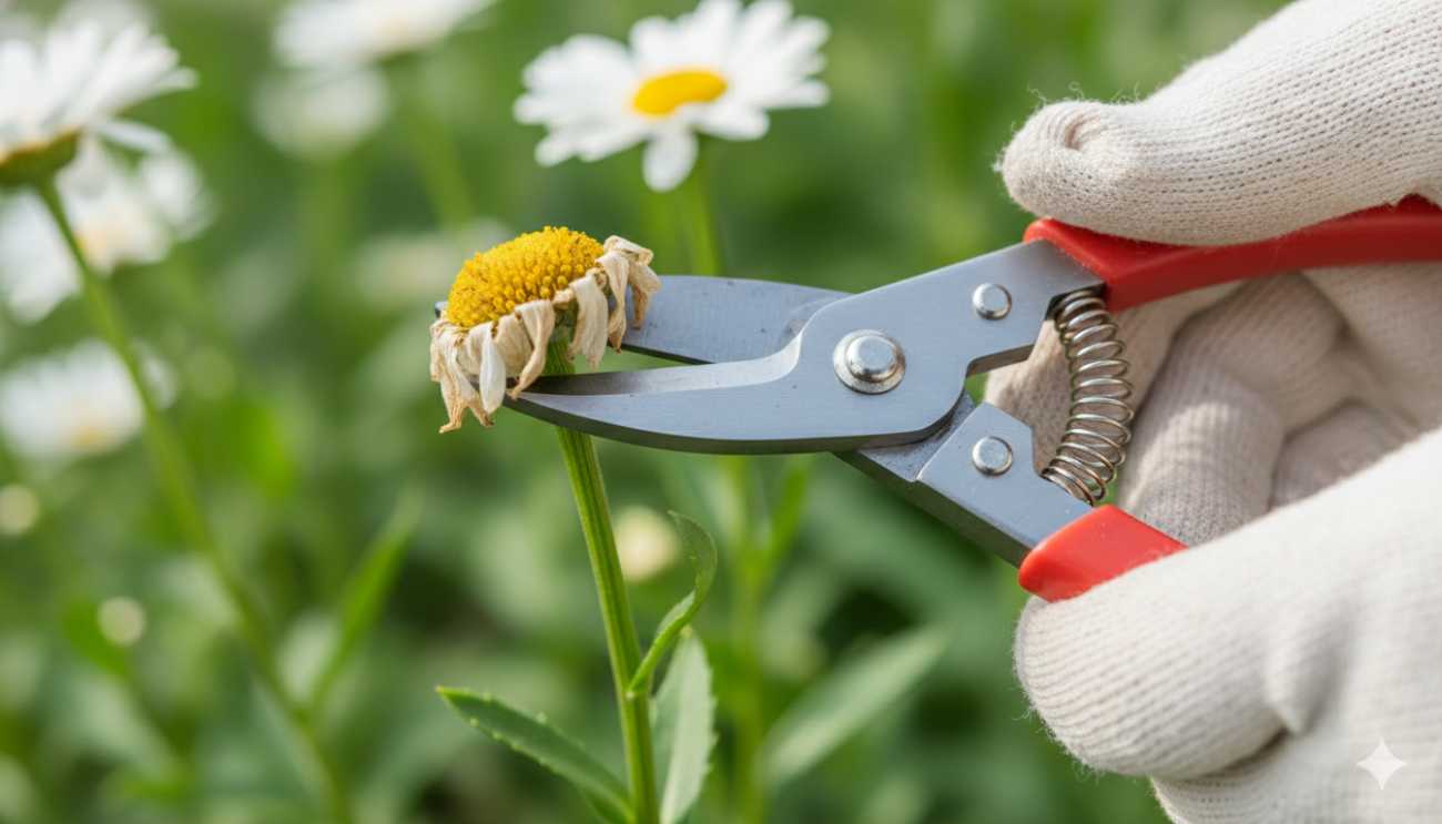 Preparación de té de cáscara de plátano, un remedio casero rico en potasio para estimular la floración de las margaritas.