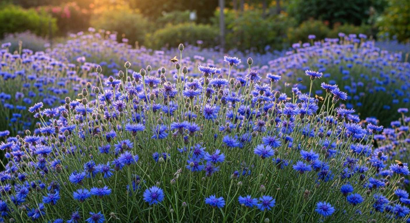 campo repleto de la planta aciano