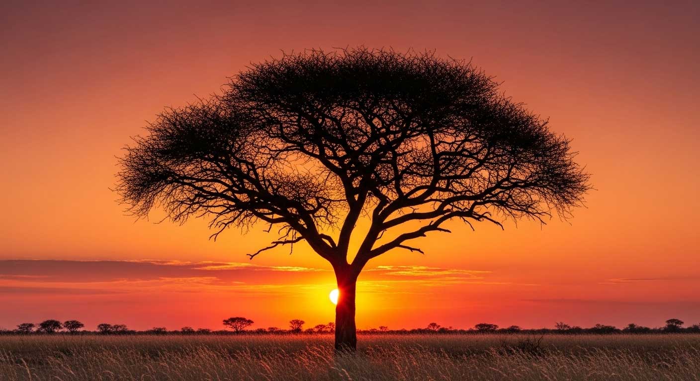 acacia en el amanecer