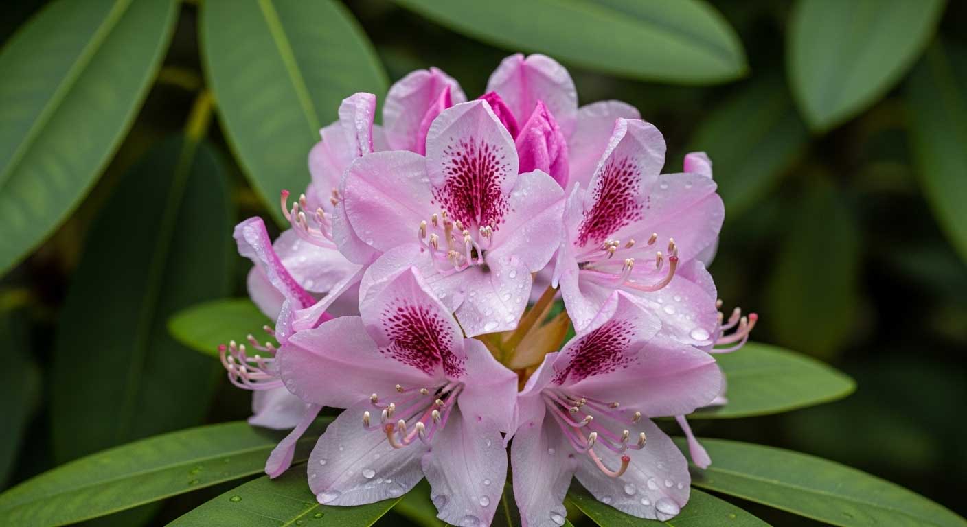 flores de redodendro rosa