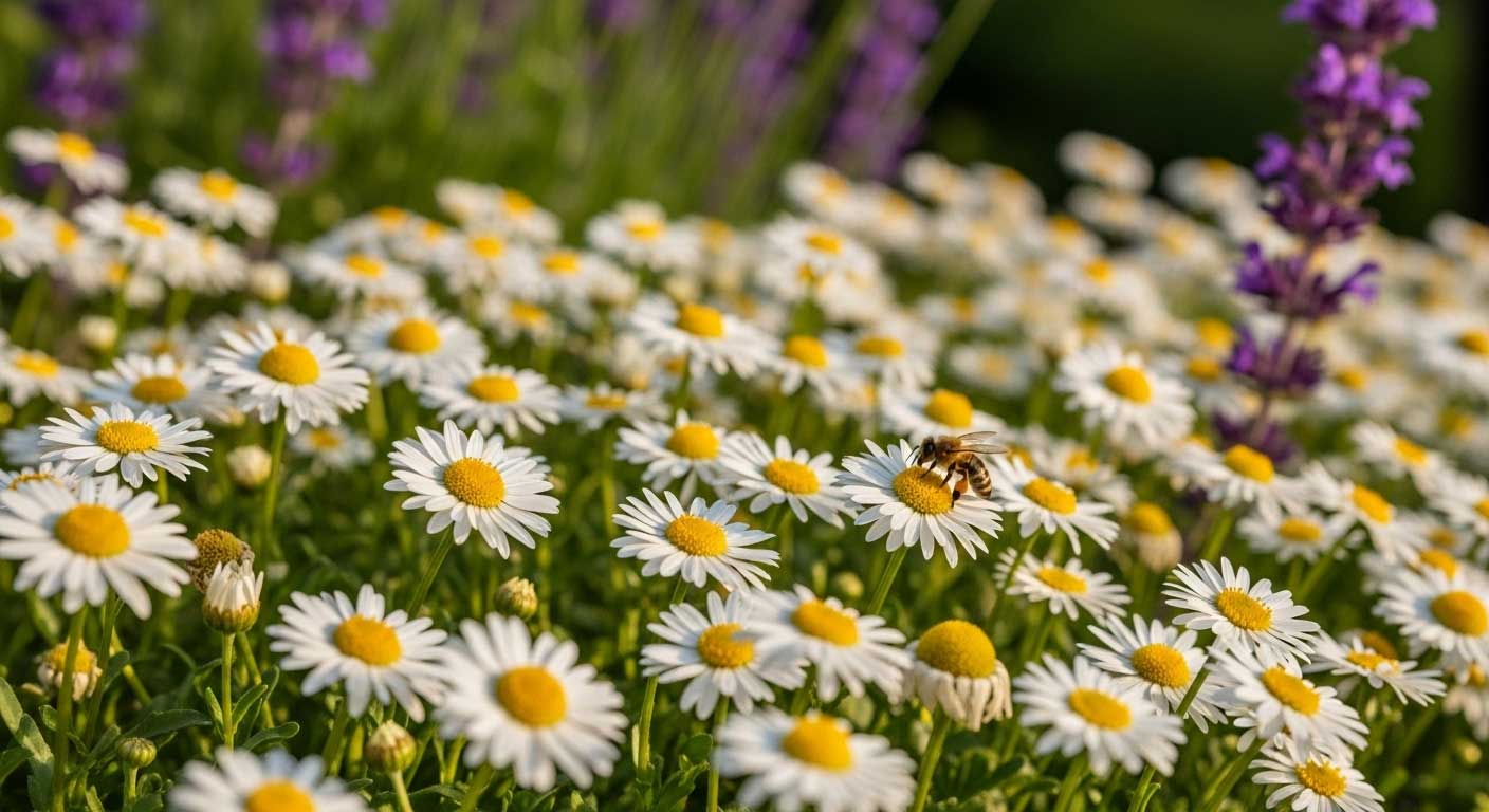 planta repleta de flores de la margarita