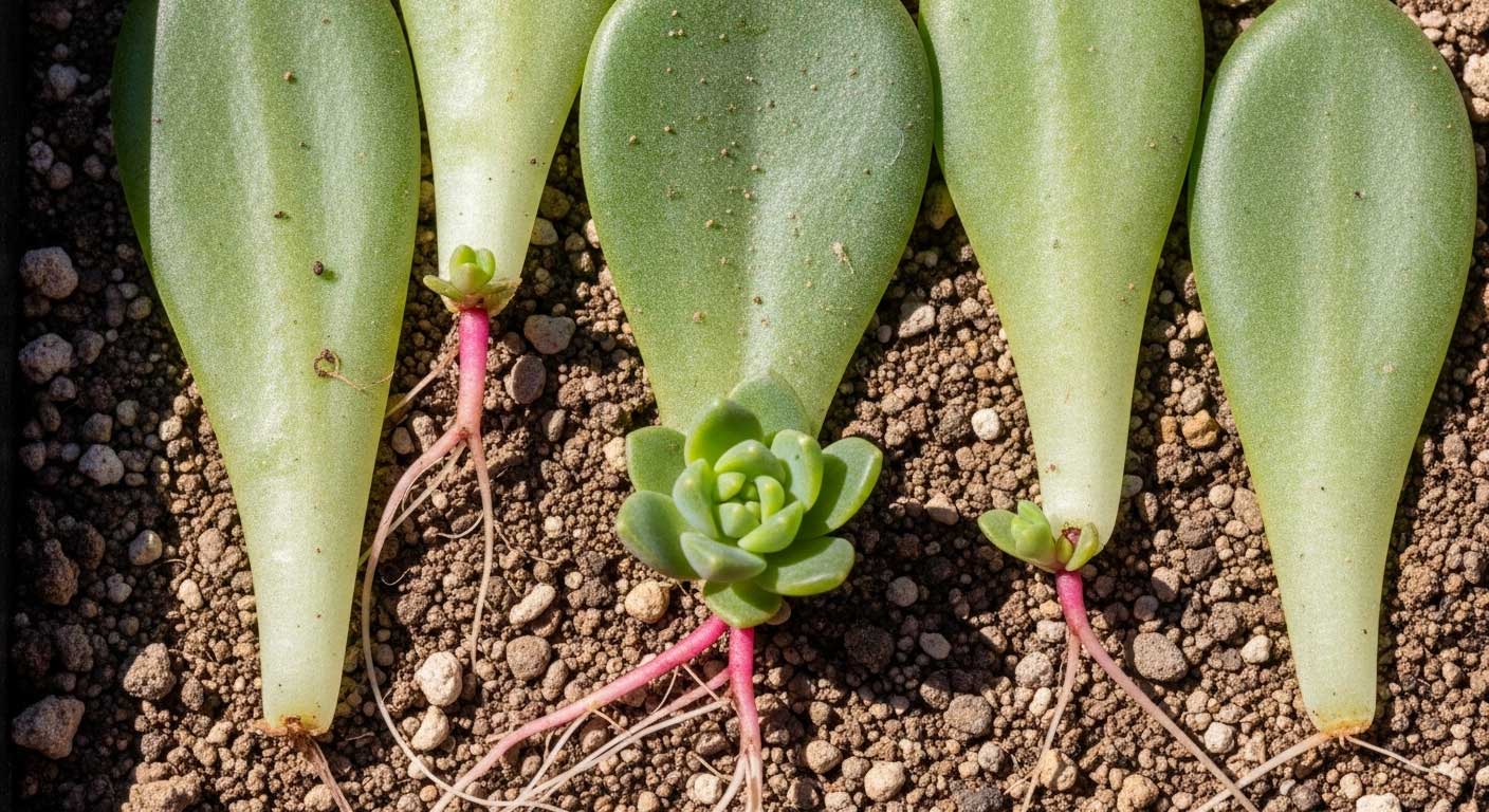 hojas de la planta con raices